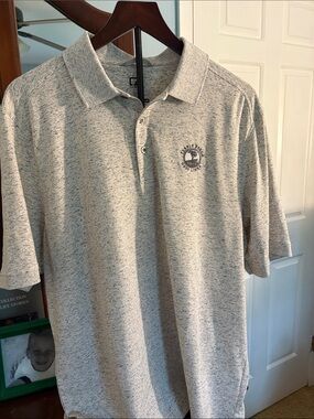 Cutter & Buck Heathered Light Gray Polo with Subtle Logo